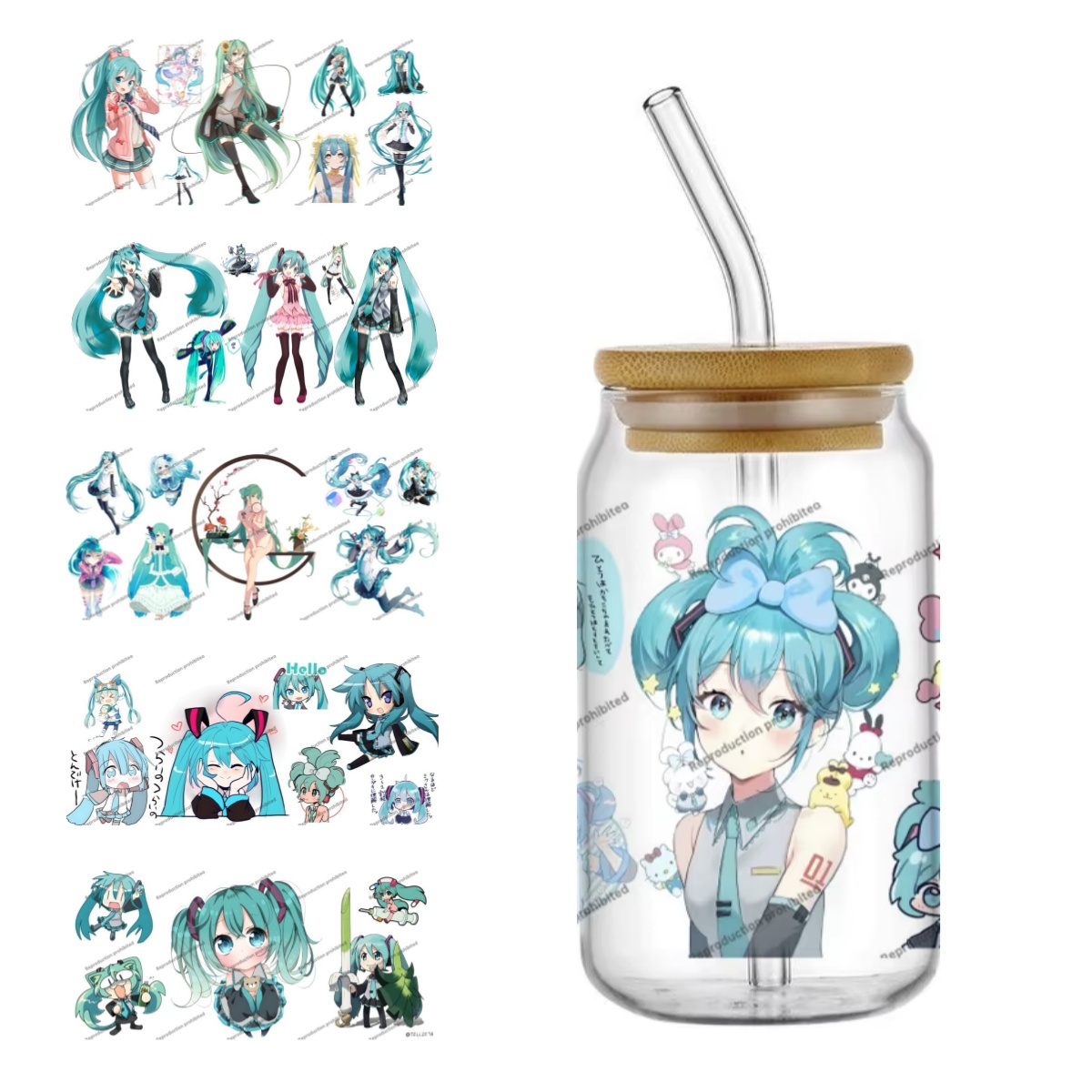 Car Accessories Nz - Hatsune Miku UV DTF Becherummantelung 16oz