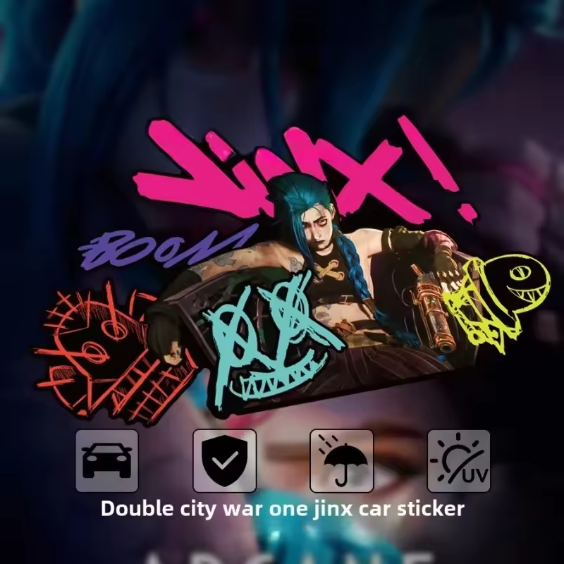 Car Accessories Nz - Arcane Jinx Graffiti Reflektierender Autoaufkleber Elektromotorrad