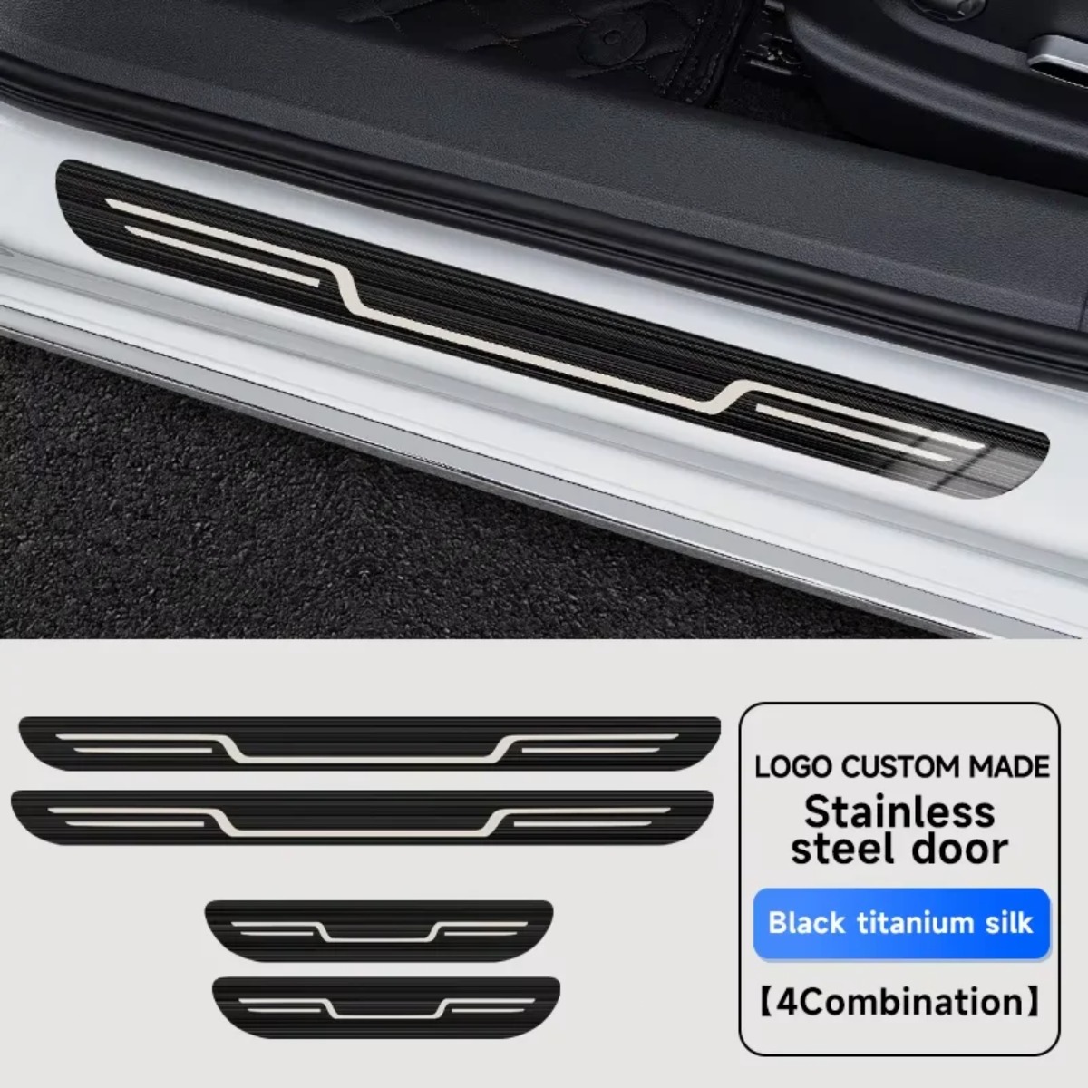 Car Accessories You Need - Edelstahl-Einstiegsleisten-Schutzfolie für Autotüren, Anti-Schmutz-Aufkleber, Dekorative Außenverkleidung,