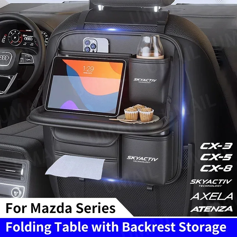 Back Seat Car Table - Auto-Rücksitz-Aufbewahrungstasche mit Klappbarem Esstisch-Tablett Auto-Rücksitz-Organizer für