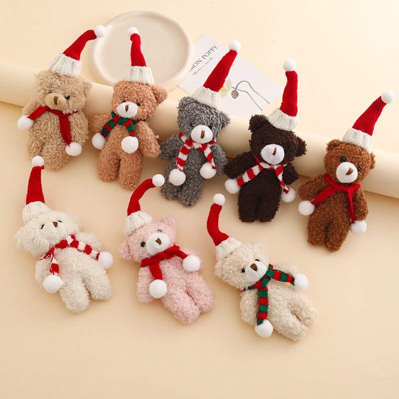 Car Accessories Xmas Gifts - Niedlicher Weihnachtsbären-Schlüsselanhänger Plüsch-Anhänger Cartoon-Bär Plüsch-Autoschlüsselanhänger Taschen-Deko