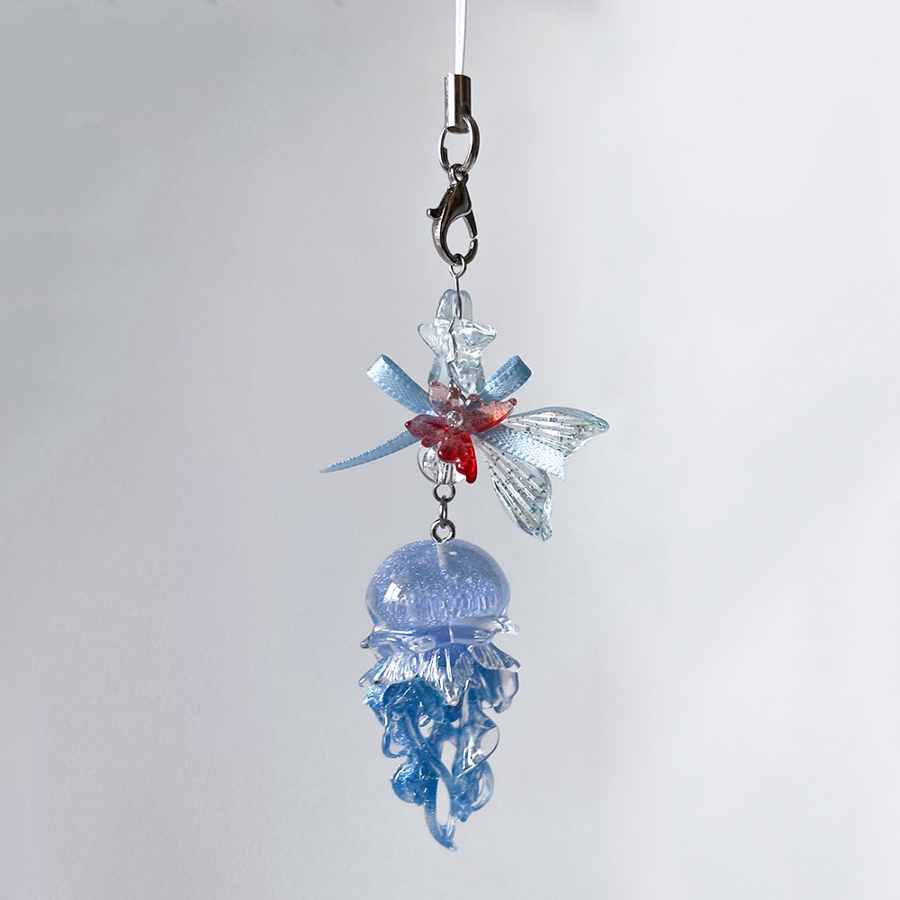 Car Accessories Bangkok - Blaue Qualle, Handykette, Charm, niedlicher Seestern,