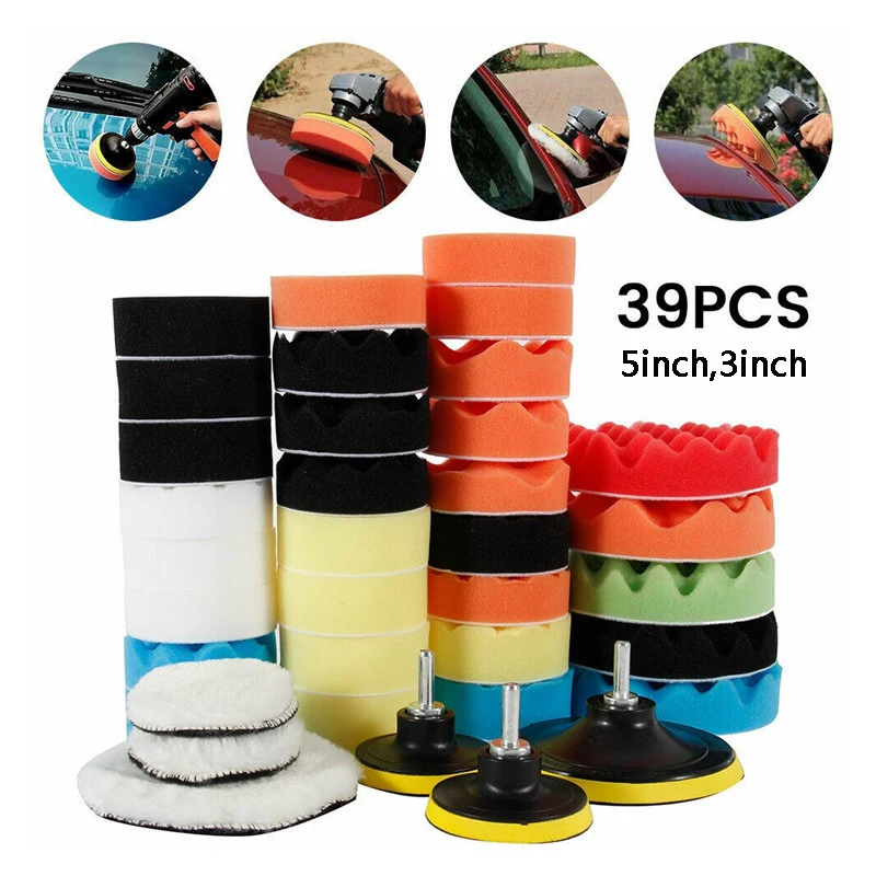 Car Wax Polishing Pad - Auto-Polierschwamm-Set Schaumstoff-Polierpads Poliermaschinen-Wachspads für Auto Motorrad